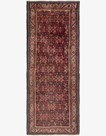 3' 7 x 9' 10 Hand Knotted Hossainabad Persian Wool Runner Rug