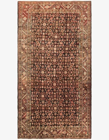 5' 2 x 10' 2 Hand Knotted Hossainabad Persian Wool Runner Rug