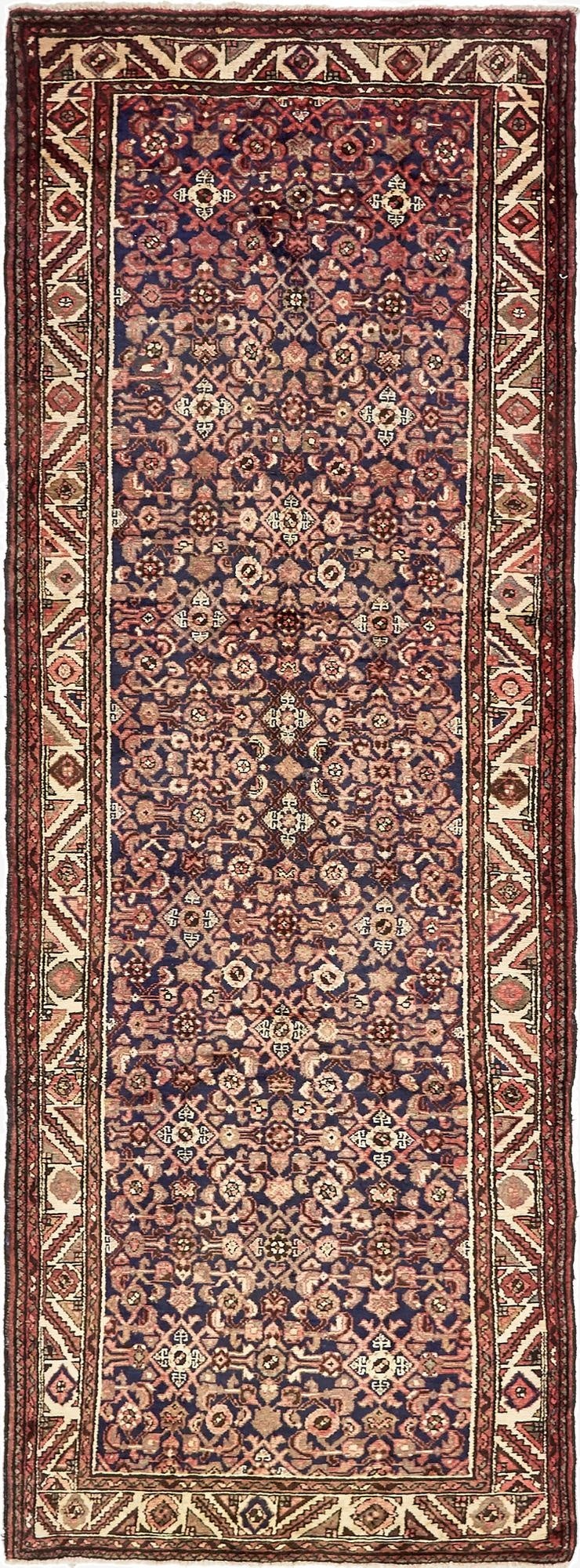 3' 8 x 11' 1  Hand Knotted Hossainabad Persian Wool Runner Rug