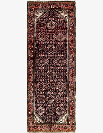 3' 5 x 9' 6 Hand Knotted Hossainabad Persian Wool Runner Rug