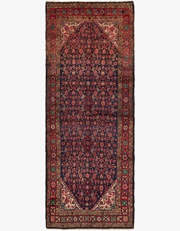3' 9 x 10' Hand Knotted Hossainabad Persian Wool Runner Rug