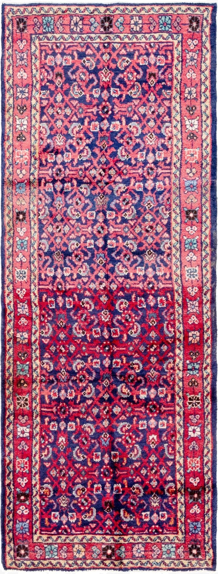 3' 6 x 9' 8  Hand Knotted Hossainabad Persian Wool Runner Rug
