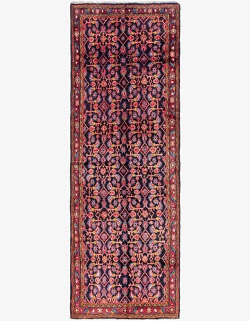 3' 7 x 10' 5 Hand Knotted Hossainabad Persian Wool Runner Rug