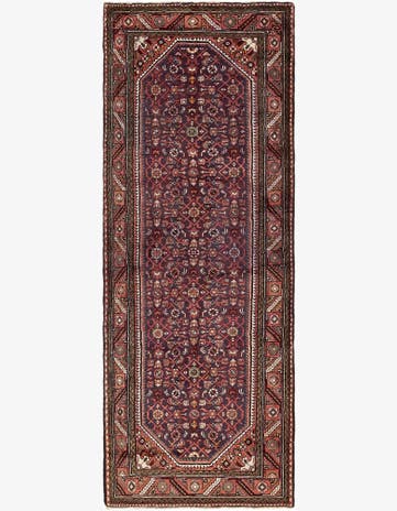3' 9 x 10' 4 Hand Knotted Hossainabad Persian Wool Runner Rug