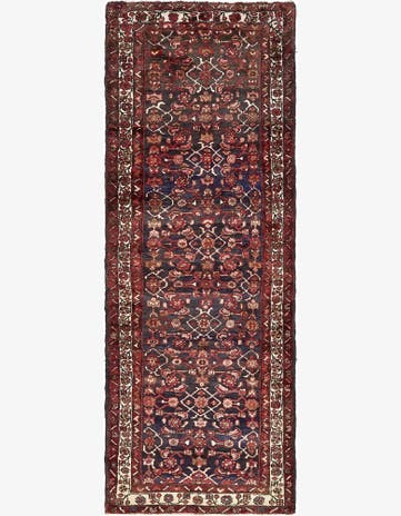 3' 6 x 9' 8 Hand Knotted Hossainabad Persian Wool Runner Rug
