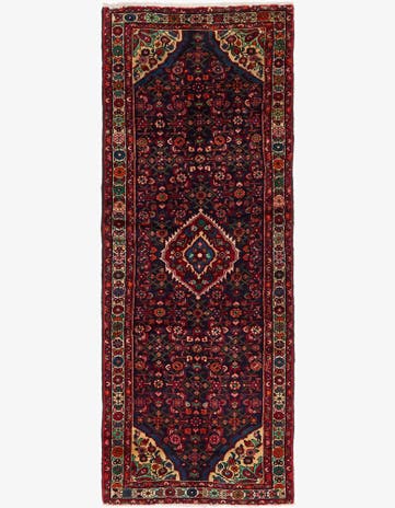3' 5 x 9' 5 Hand Knotted Hossainabad Persian Wool Runner Rug