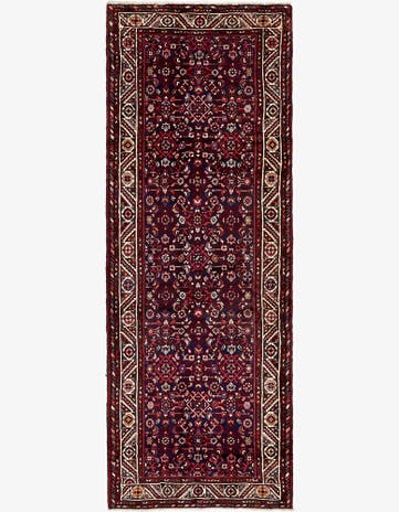3' 9 x 10' 7 Hand Knotted Hossainabad Persian Wool Runner Rug