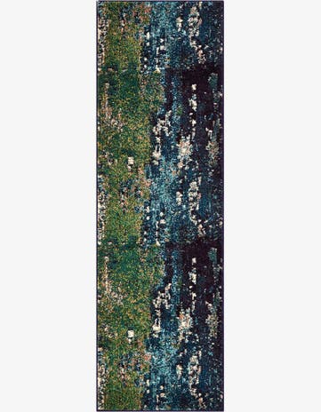 Navy Blue Washable Hyacinth Runner Rug