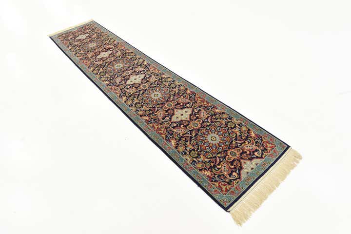 2' 1 x 9' 11 Hand Knotted Isfahan Persian Runner Rug