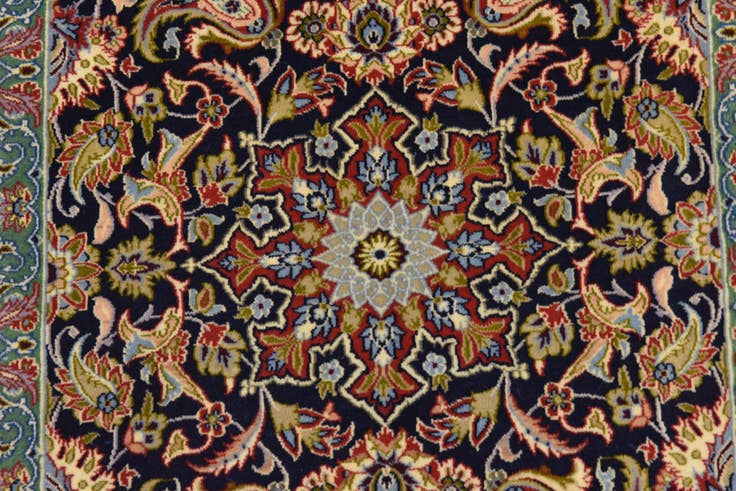 Detail image of 2' 1 x 9' 11 Hand Knotted Isfahan Persian Runner Rug