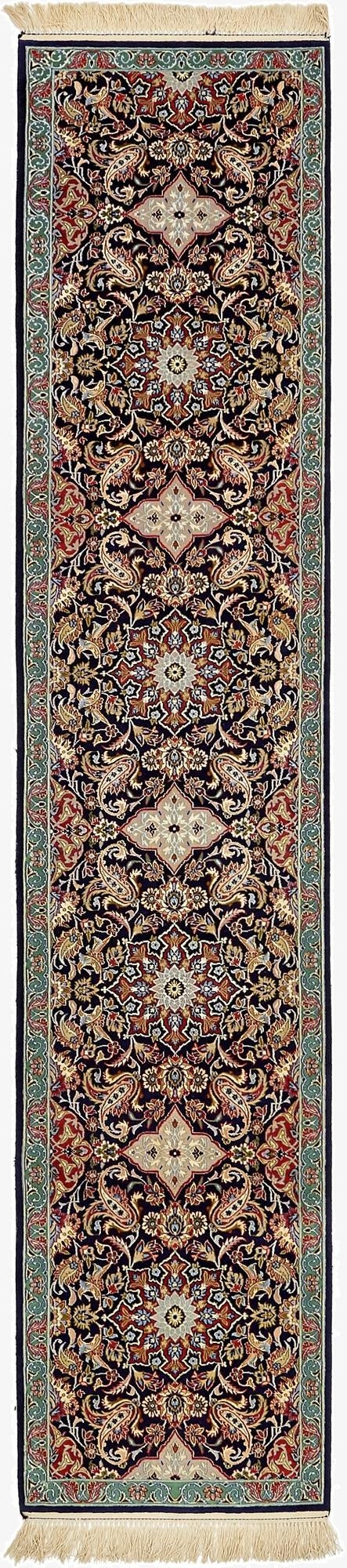 2' 1 x 9' 11  Hand Knotted Isfahan Persian Runner Rug