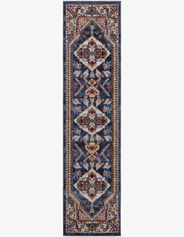 Navy Blue Kamala Washable Runner Rug