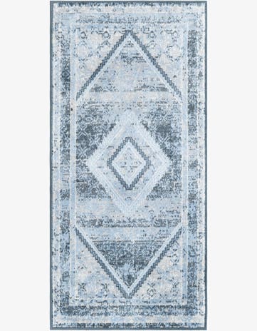 Navy Blue Kamala Washable Runner Rug