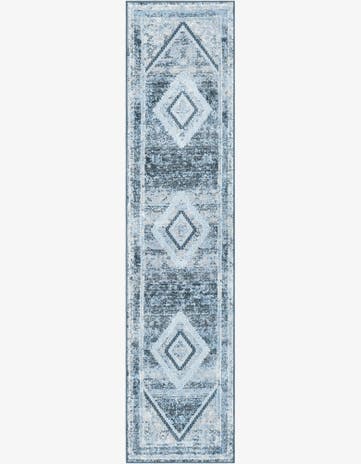 Navy Blue Kamala Washable Runner Rug