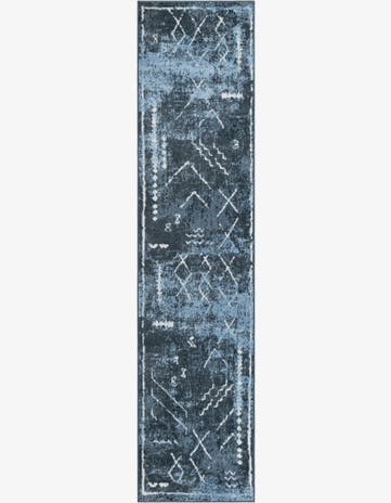Navy Blue Kamala Washable Runner Rug