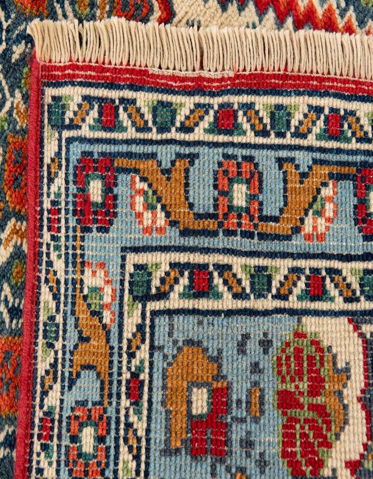 Detail image of 2' 8 x 9' 9 Hand Knotted Kazak Runner Rug