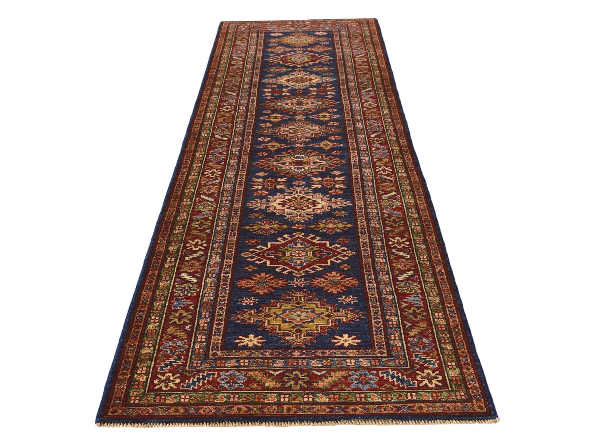 2' 9 x 9' 5 Hand Knotted Kazak Runner Rug