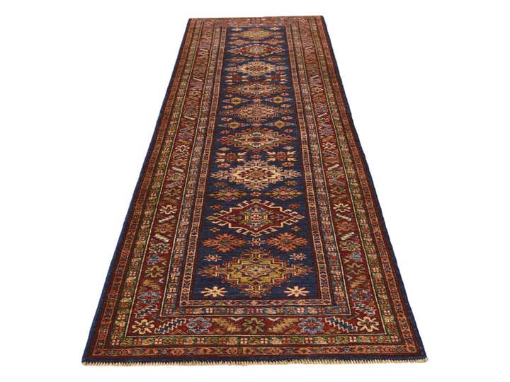 2' 9 x 9' 5 Hand Knotted Kazak Runner Rug