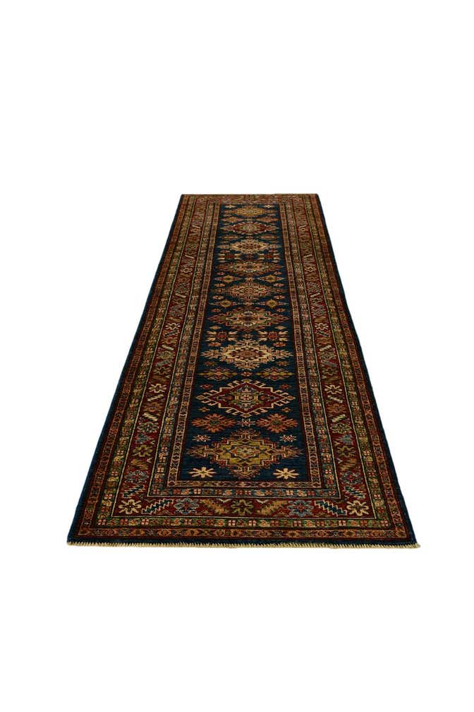 2' 9 x 9' 5 Hand Knotted Kazak Runner Rug