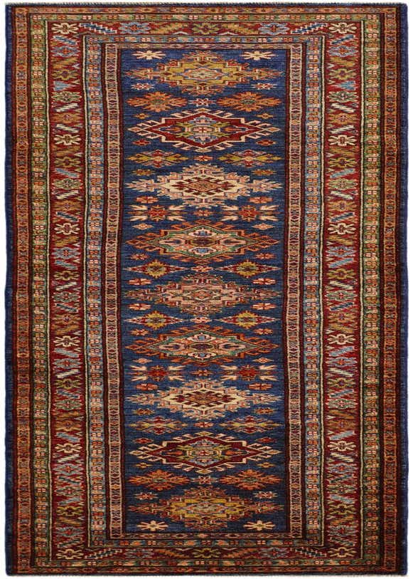 2' 9 x 9' 5 Hand Knotted Kazak Runner Rug