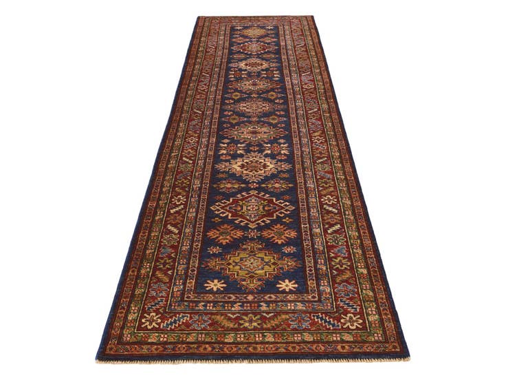 Detail image of 2' 7 x 9' 5 Hand Knotted Kazak Runner Rug