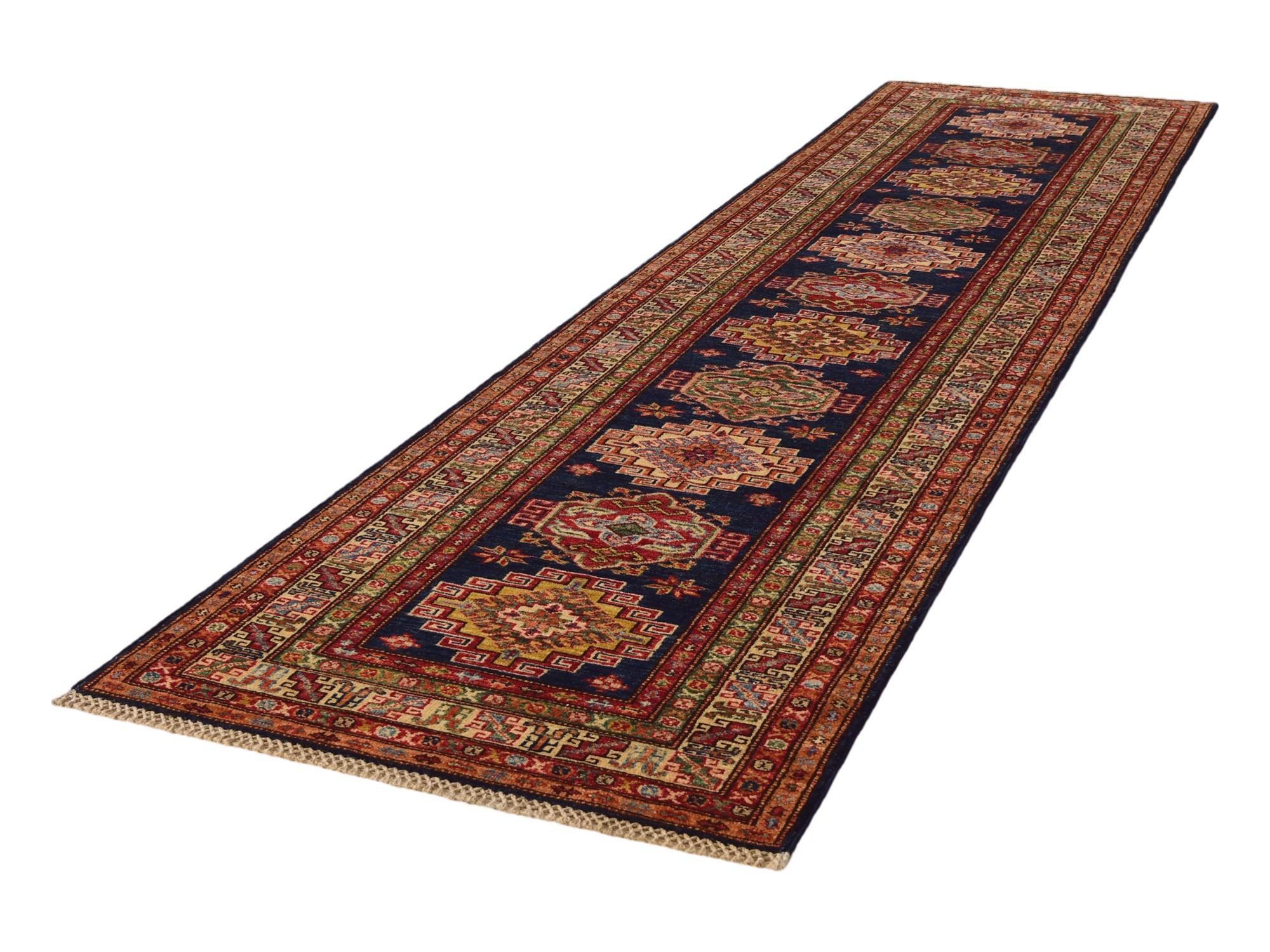 2' 7 x 9' 11 Hand Knotted Kazak Runner Rug