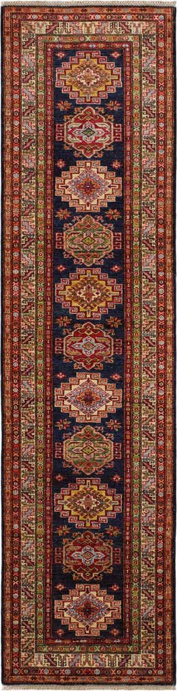 2' 7 x 9' 11 Hand Knotted Kazak Runner Rug