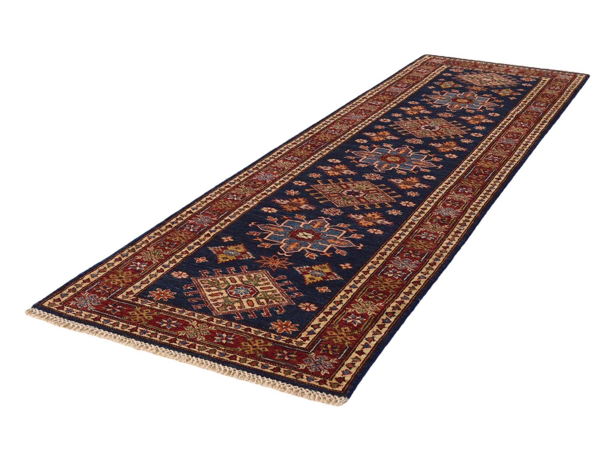 2' 9 x 9' 2 Hand Knotted Kazak Runner Rug