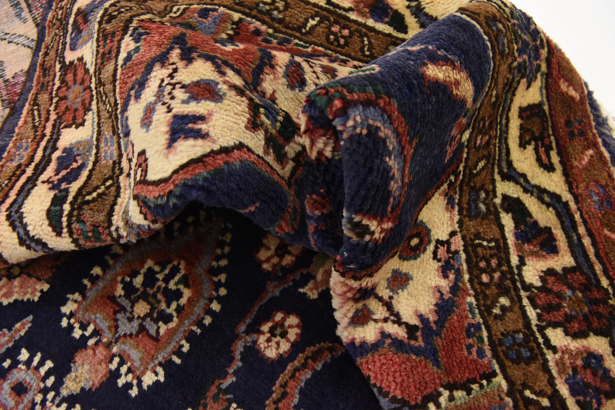 3' 9 x 10' 3 Hand Knotted Khamseh Persian Wool Runner Rug