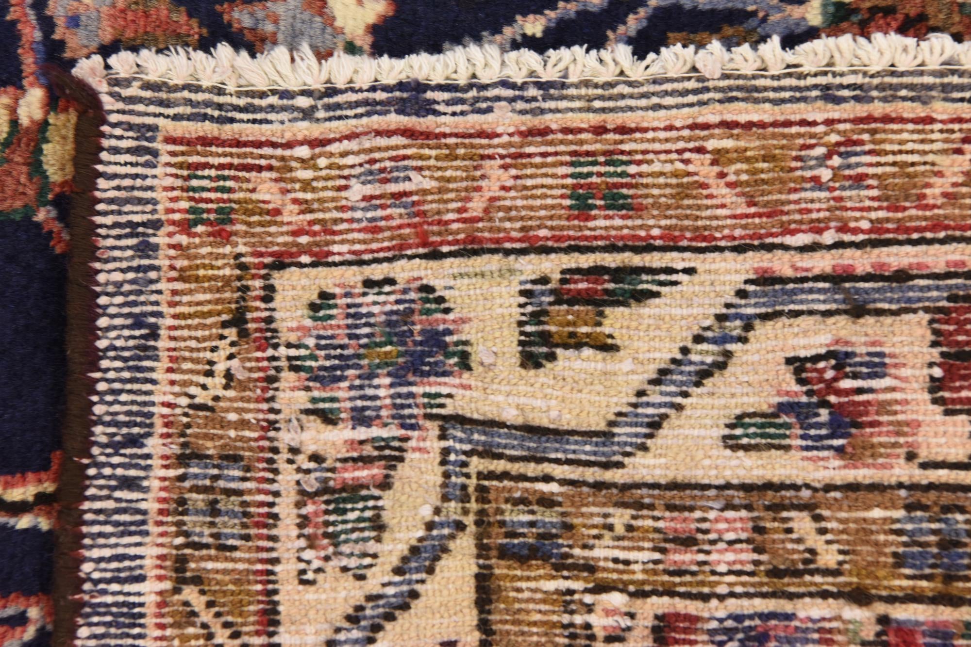 3' 9 x 10' 3 Hand Knotted Khamseh Persian Wool Runner Rug