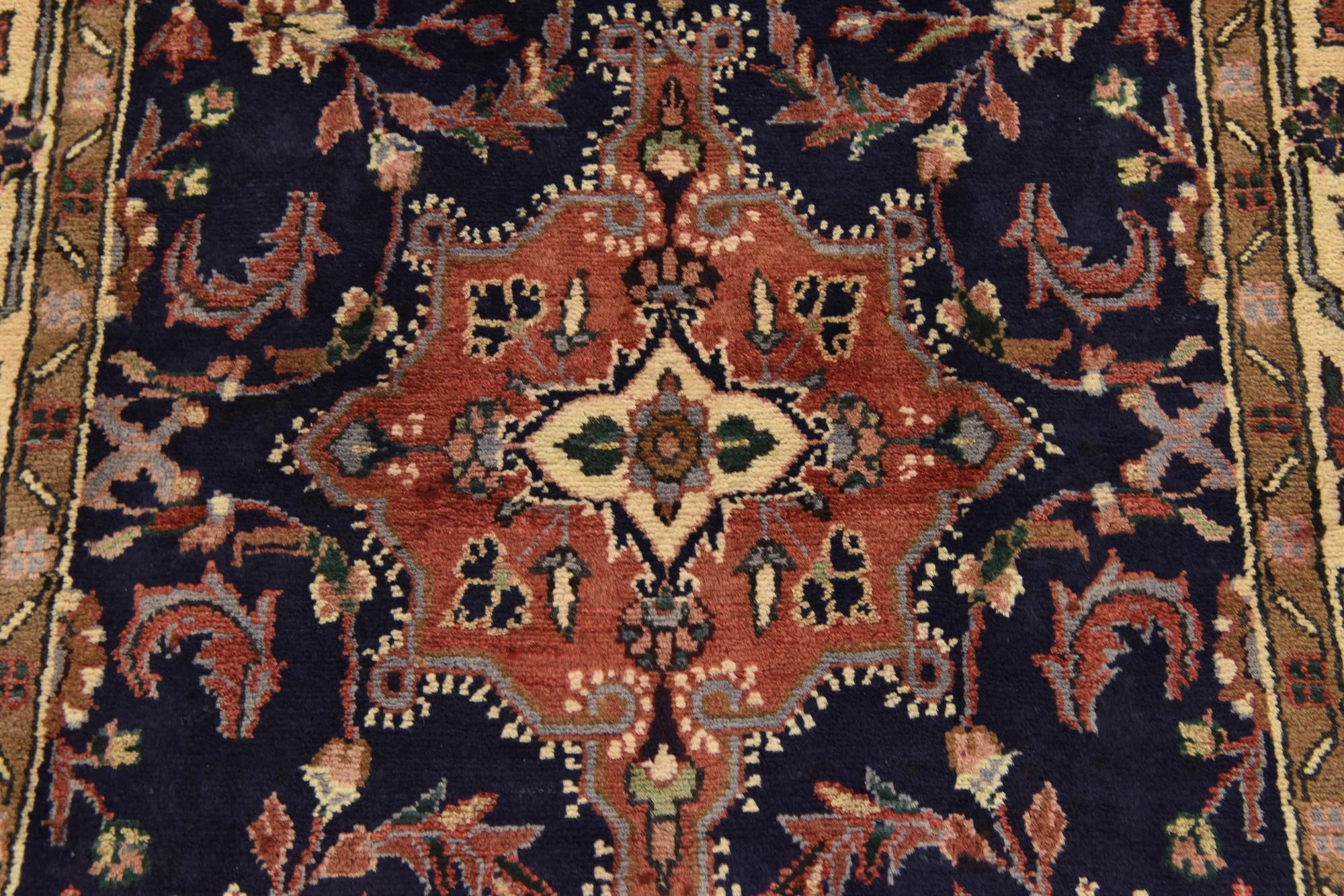 3' 9 x 10' 3 Hand Knotted Khamseh Persian Wool Runner Rug