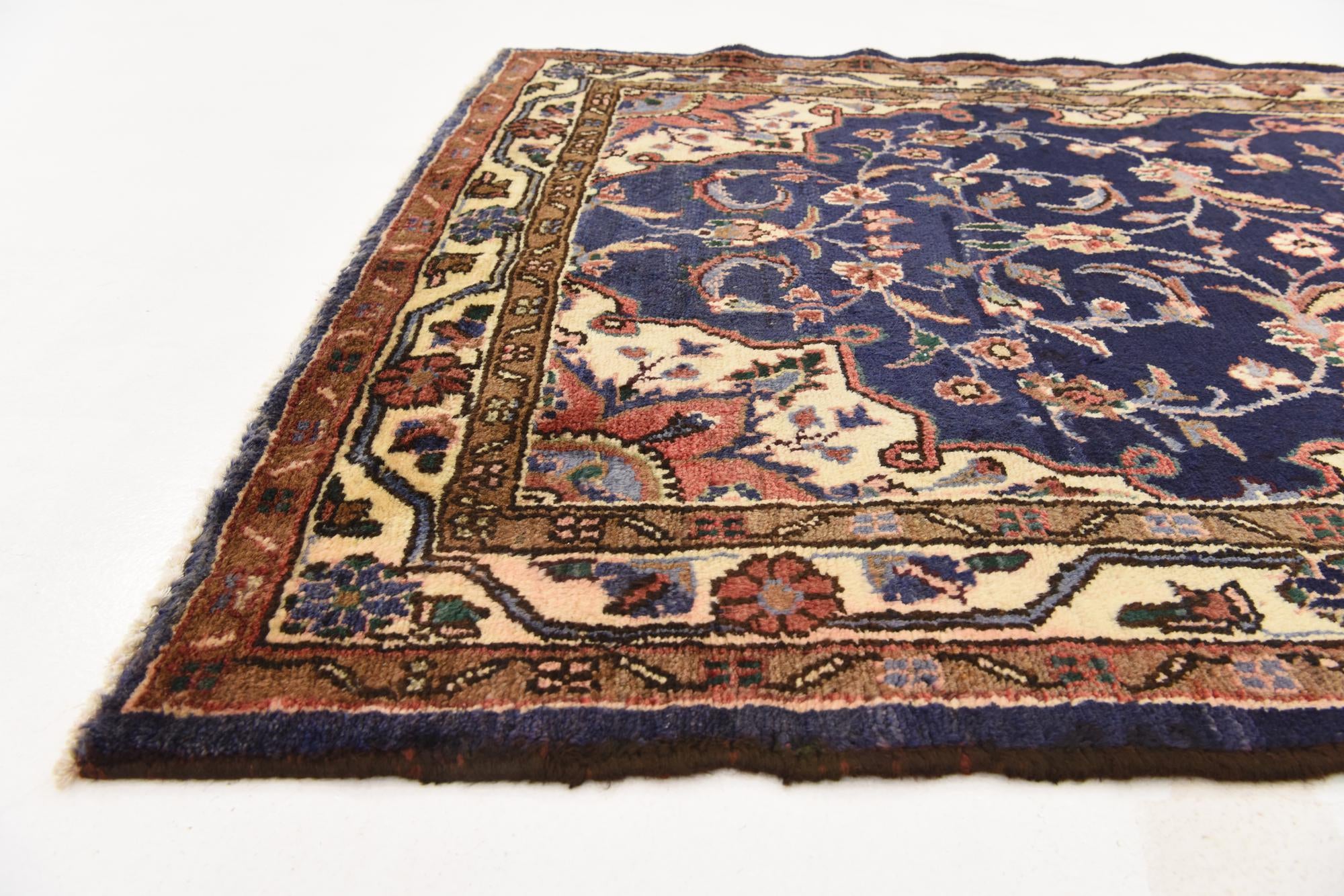 3' 9 x 10' 3 Hand Knotted Khamseh Persian Wool Runner Rug