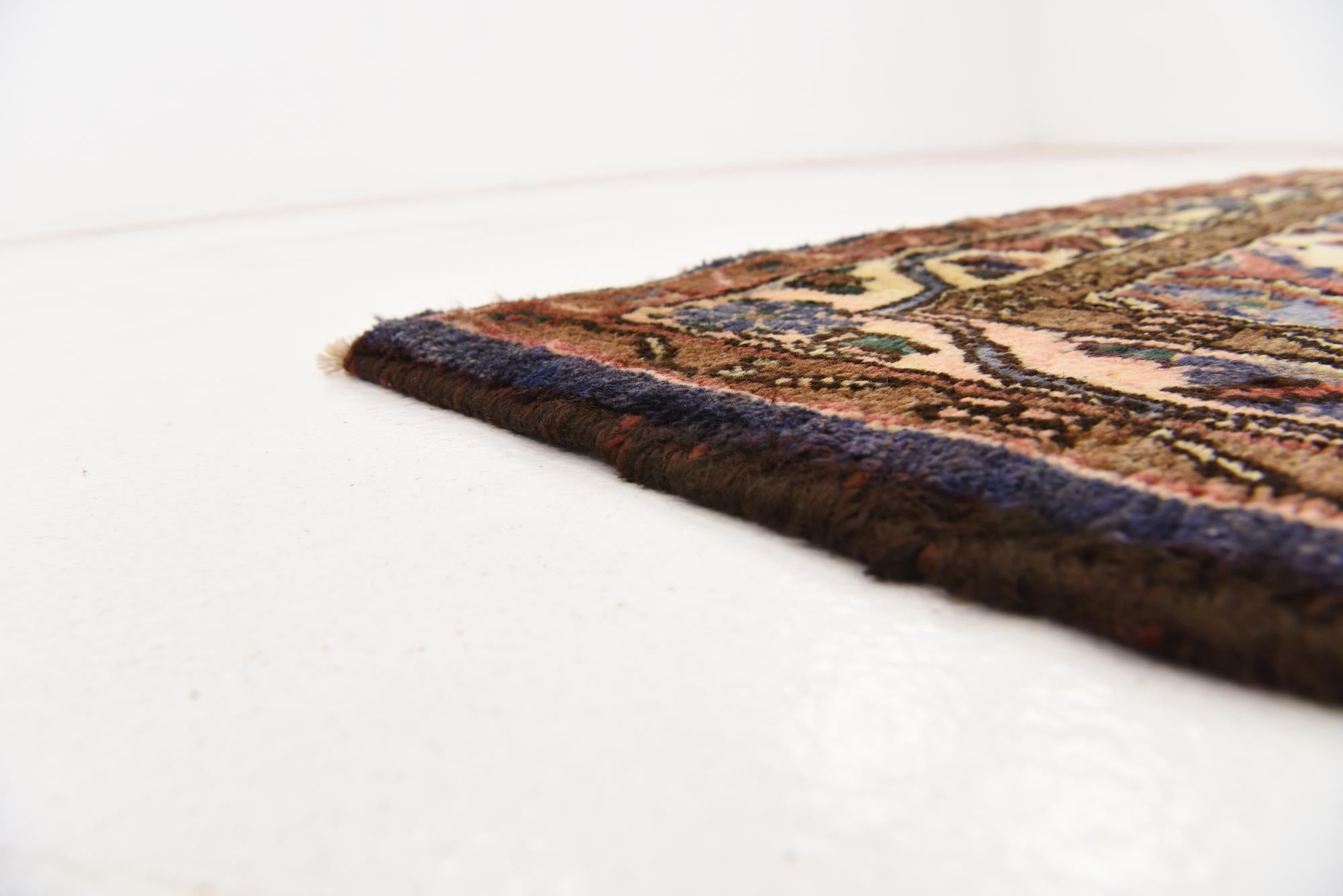 3' 9 x 10' 3 Hand Knotted Khamseh Persian Wool Runner Rug