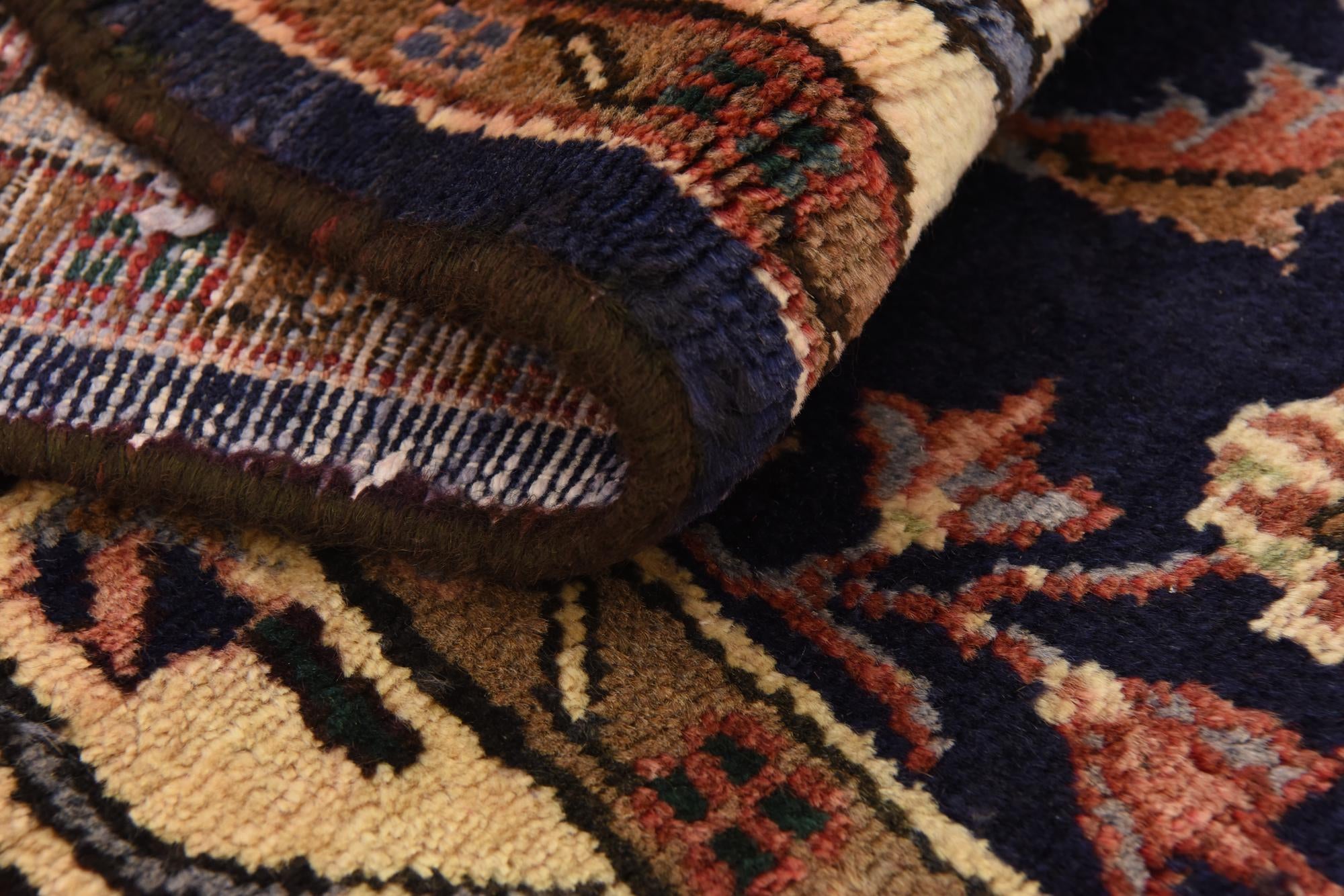 3' 9 x 10' 3 Hand Knotted Khamseh Persian Wool Runner Rug