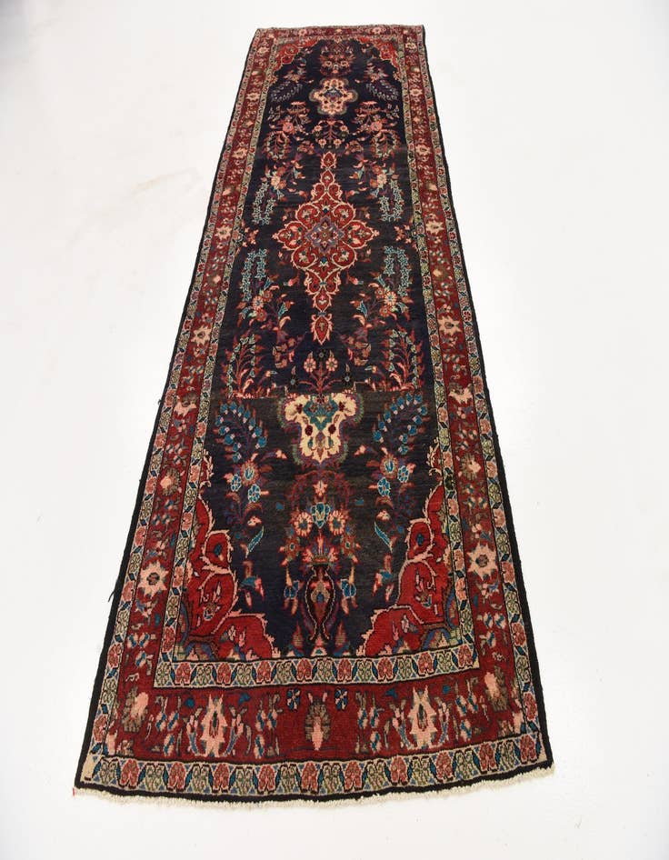 Detail image of 4' 3 x 10' 2  Hand Knotted Khamseh Persian Wool Runner Rug