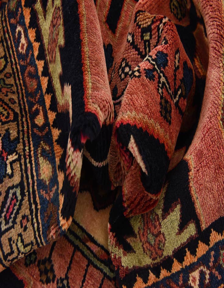 Detail image of 3' 7 x 9' 7 Hand Knotted Khamseh Persian Wool Runner Rug