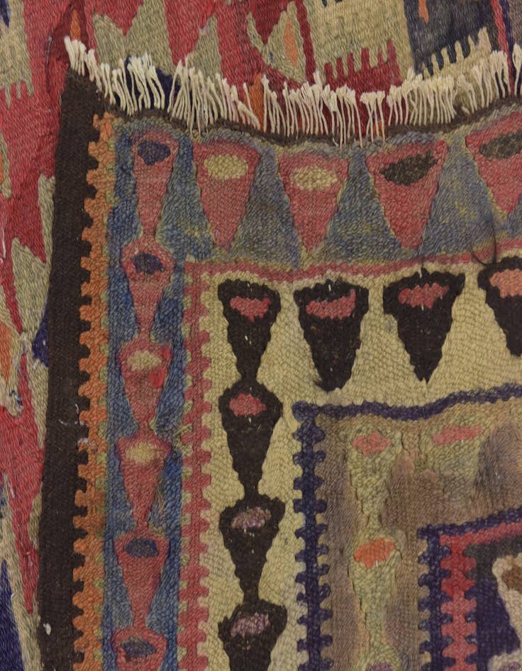 Detail image of 4' 8 x 10'  Hand Woven Kilim Fars Wool Runner Rug