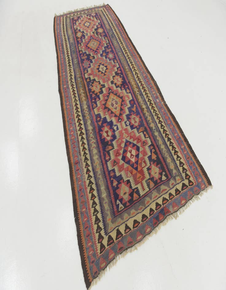 Detail image of 4' 8 x 10' Hand Woven Kilim Fars Wool Runner Rug