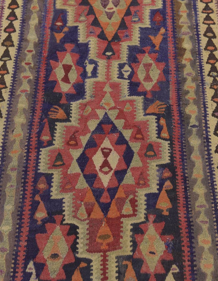 Detail image of 4' 8 x 10' Hand Woven Kilim Fars Wool Runner Rug