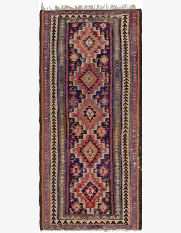 4' 8 x 10' Hand Woven Kilim Fars Wool Runner Rug