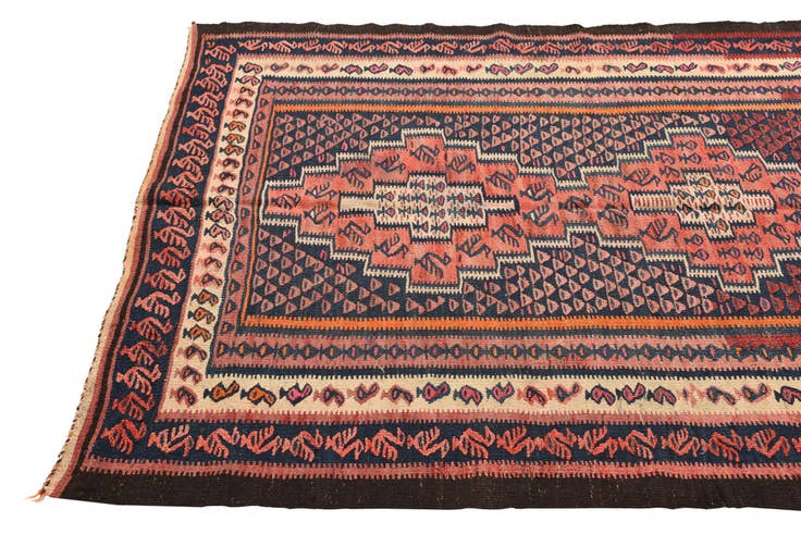 Detail image of 4' 5 x 10' Hand Woven Kilim Fars Wool Runner Rug