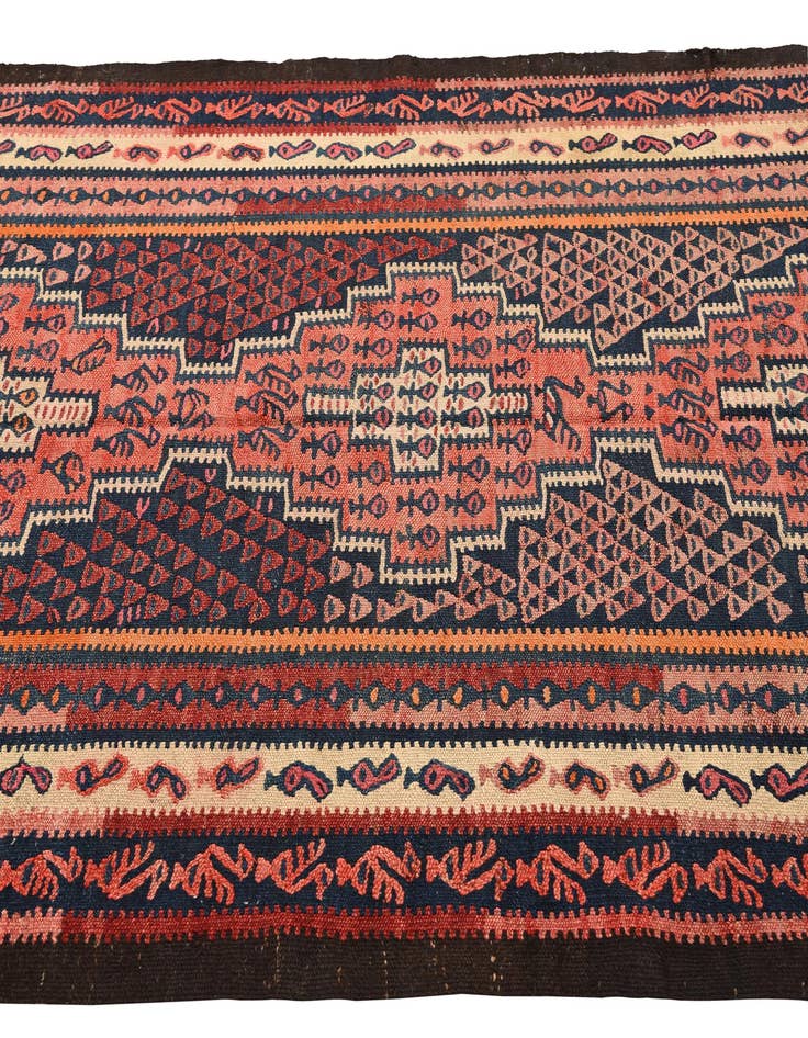 Detail image of 4' 5 x 10'  Hand Woven Kilim Fars Wool Runner Rug