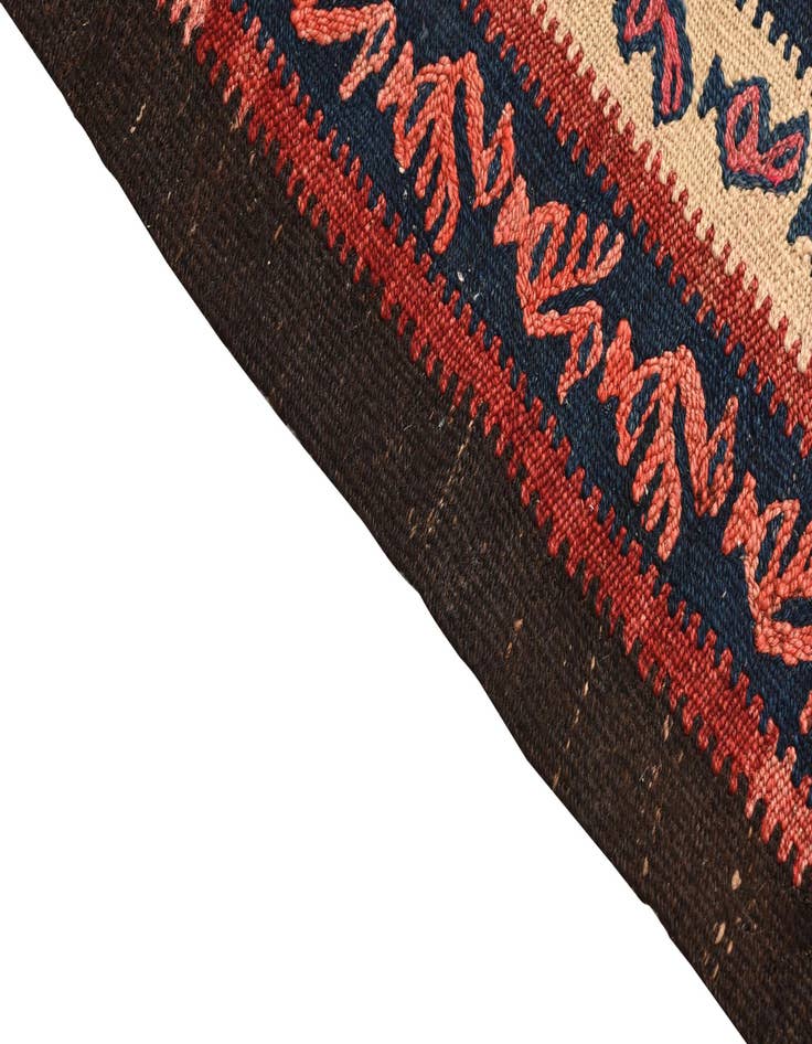 Detail image of 4' 5 x 10'  Hand Woven Kilim Fars Wool Runner Rug