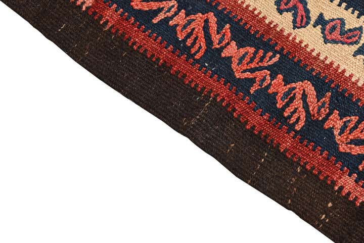 4' 5 x 10' Hand Woven Kilim Fars Wool Runner Rug