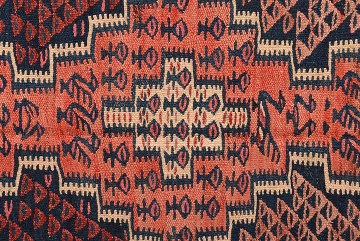 4' 5 x 10' Hand Woven Kilim Fars Wool Runner Rug