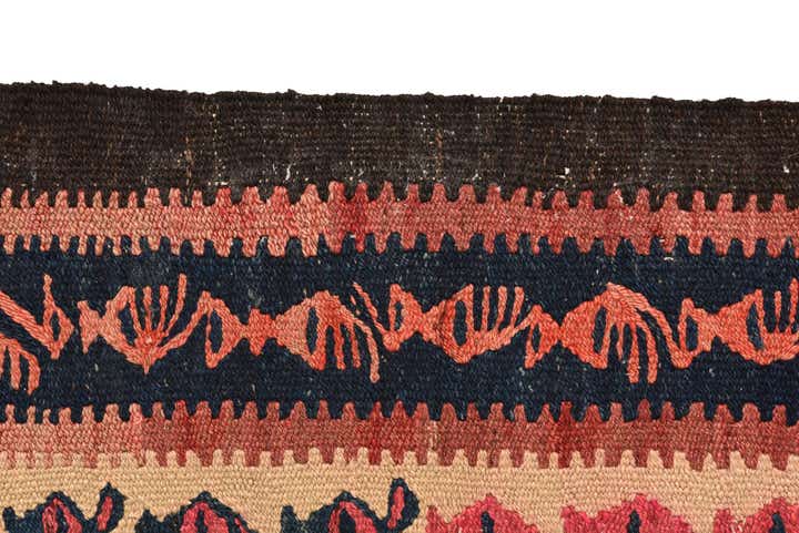 4' 5 x 10' Hand Woven Kilim Fars Wool Runner Rug