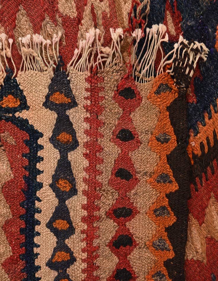 Detail image of 4' 5 x 9' 2  Hand Woven Kilim Fars Wool Runner Rug