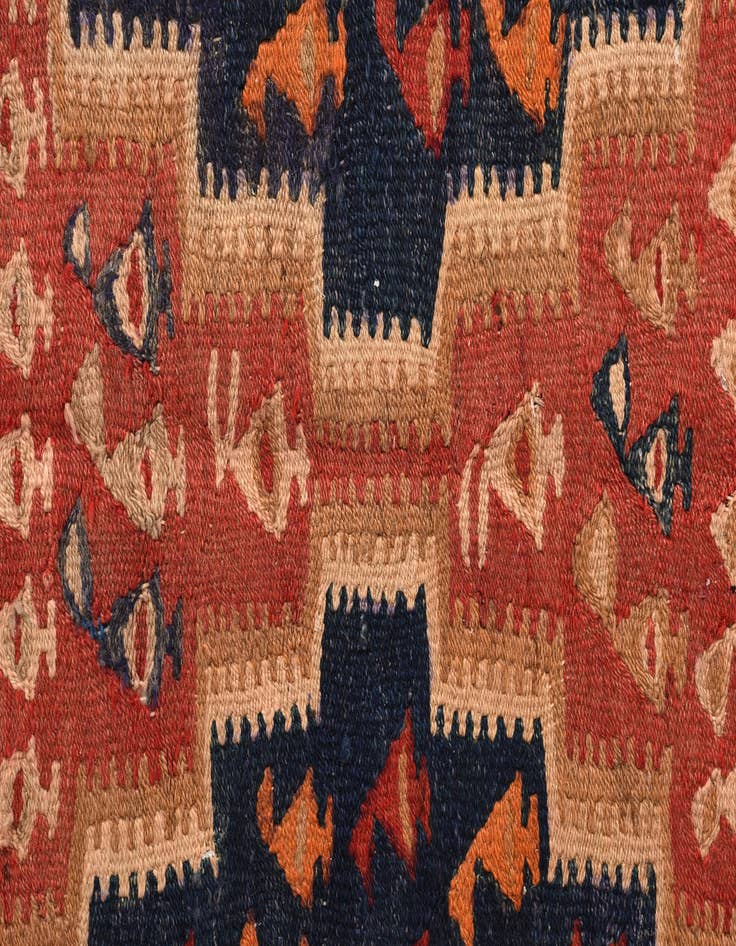 Detail image of 4' 5 x 9' 2  Hand Woven Kilim Fars Wool Runner Rug