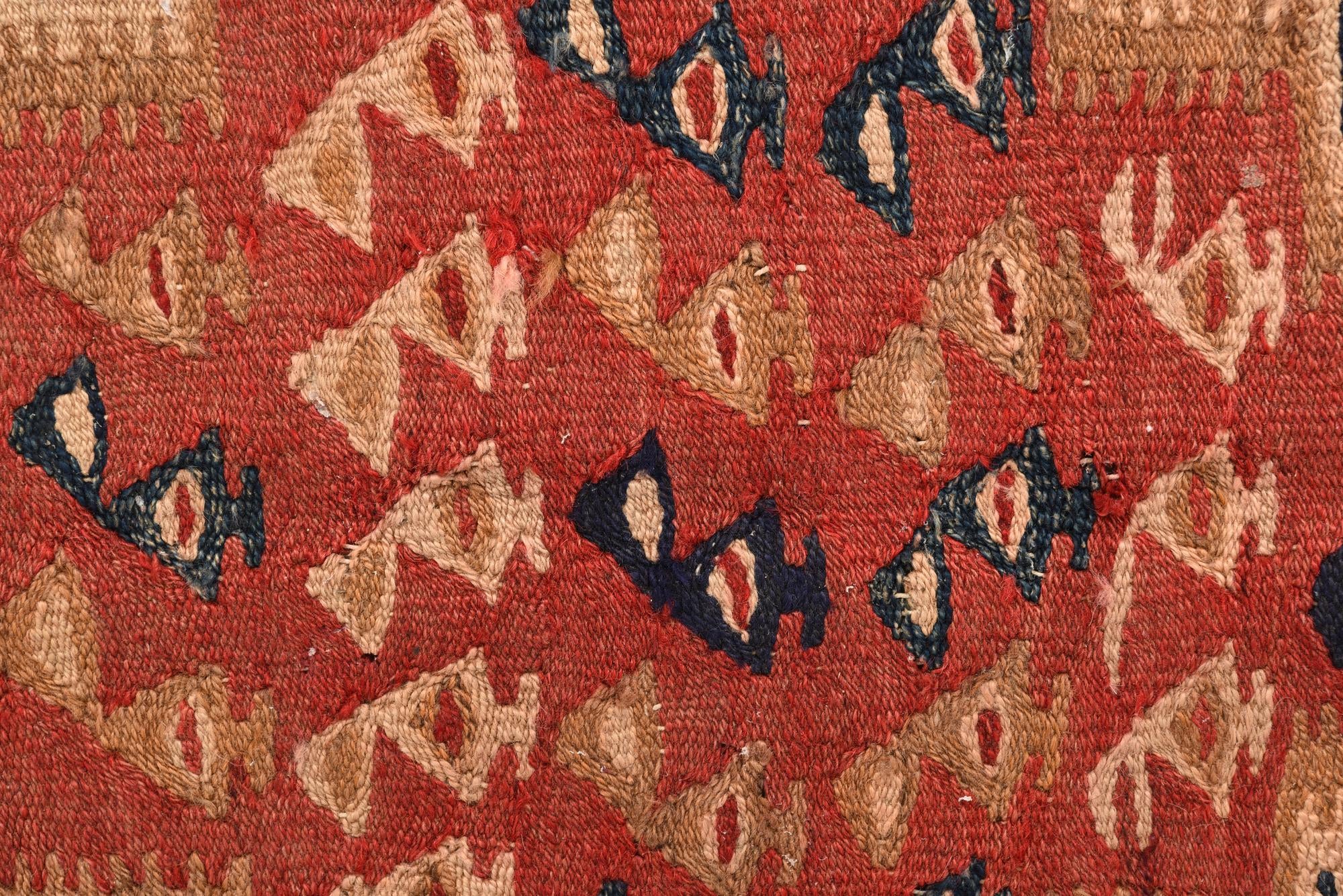 4' 5 x 9' 2 Hand Woven Kilim Fars Wool Runner Rug