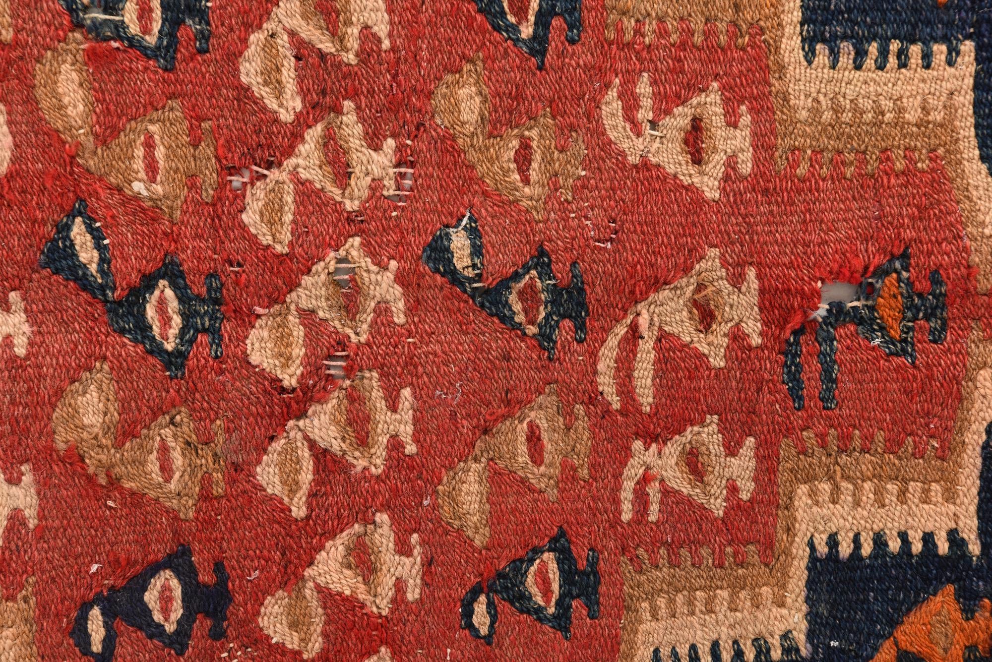 4' 5 x 9' 2 Hand Woven Kilim Fars Wool Runner Rug